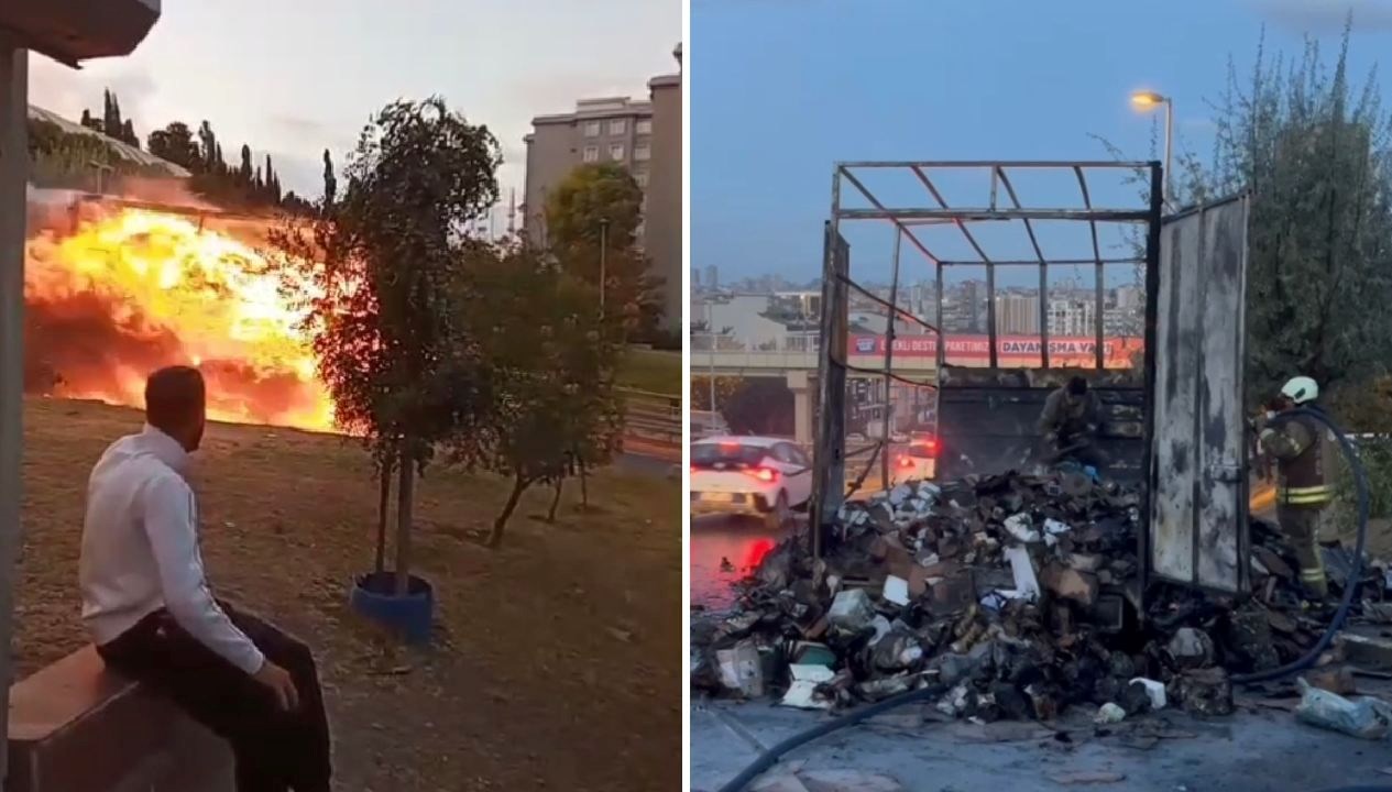 yanan kamyoneti caresiz gozlerle izledi 1X9TP9x4