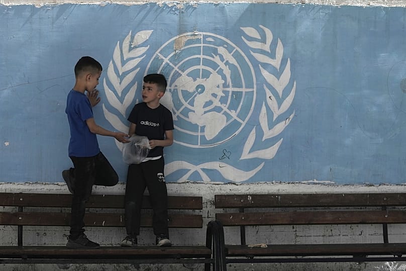 Doğu Kudüs'teki UNRWA Erkek Okulu'nda öğrenciler